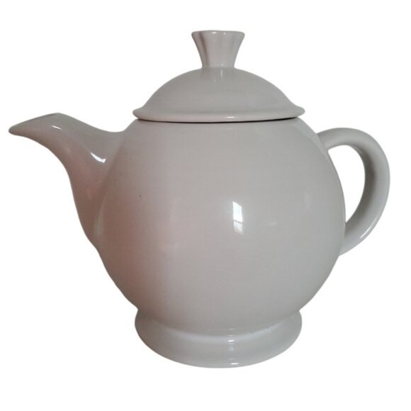 Fiestaware Fiesta 44 Oz CERAMIC Covered Teapot Container Pitcher Carafe White - Picture 2 of 16